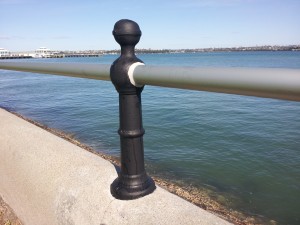 Iron railings were replaced with aluminium railings.